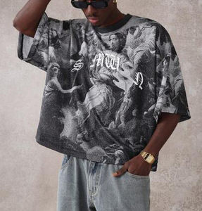 Streetwear d'été de haute qualité conception personnalisée T-Shirt imprimé graphique 100% coton coupe ample T-Shirt lourd pour hommes et femmes - Product Image 2