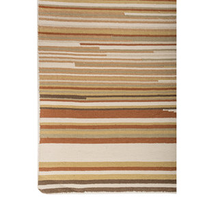 Indusbar Ivory Flat Weaves <b>Wool</b> Handmade Rugs Striped/Abstract Rectangle Hallway for Teen High for Living Bedroom-ADWL-13092 - Product Image 4