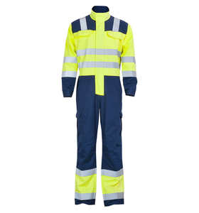 OEM Adjustable Premium quality Flame Retardant 1 piece double color FR Cotton Fabric FR reflective strips Customized coverall - Product Image 4
