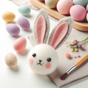 Juego de Huevos de Conejito de Pascua de Primavera, Hechos a Mano con Fieltro de Lana de Nueva Zelanda, Diseño Moderno, Colores/Tamaños Personalizables, Decoración del Hogar - Product Image 3