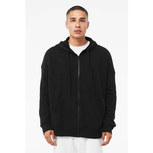 Bella + Canvas 3759 Relaxed Fit Kangaroo Pocket <b>Men's</b> <b>Navy</b> Hoodie & Sweatshirt Unisex Sponge Fleece DTM Full Zip for Winter - Product Image 4