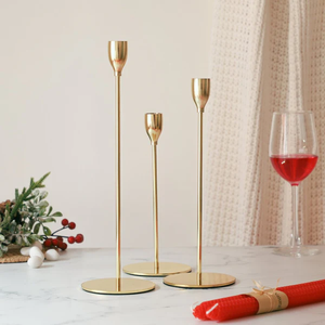 Portavelas de Metal duradero, portavelas Vintage con acabado de cristal y Metal, decoración de mesa de boda y fiesta con - Product Image 6