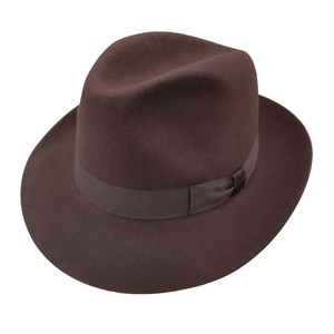 Custom Logo Western Vintage Australia Pure New Wool Classic Felt Wide Brim Western Fedora Cowboy Cowgirl Hat With Custom Belt - Product Image 6