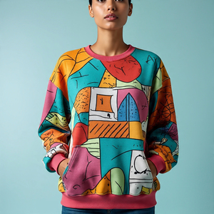 Sudaderas con estampado gráfico personalizado Ropa deportiva Sudaderas de gran tamaño Slim Fit Estampado gráfico Jogger Sweater Ladies - Product Image 5