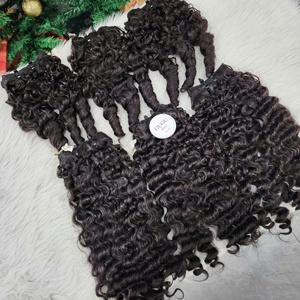 Cheveux humains bouclés birmans vietnamiens Super Double Drawn 14 pouces Cheveux humains vierges en mèches Prix de gros 100% pour femmes - Product Image 2