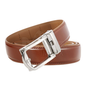 Cinturones de piel de vaca auténtica con diseño OEM personalizado para hombre, estilo de negocios de lujo con hebilla de Pin, logotipo personalizado, novedad - Product Image 1