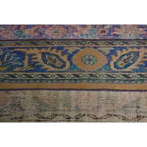 Vintage 1.9x4.2 ft Rug, Small Turkish Rug, Blue <b>Yellow</b> Plants & trees Rug - Product Image 4
