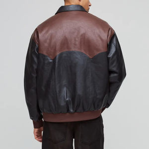 Haute qualité personnalisé noir en cuir véritable Letterman Varsity veste hommes à la mode Chenille patchs broderie vestes en cuir - Product Image 5