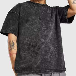 T-shirts délavés à l'acide respirants de qualité supérieure pour hommes Vente en gros de T-shirts durables de grande taille Service OEM Prix de gros OEM - Product Image 3
