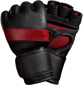 High Quality Customizable Leather MMA Gloves Full Finger Non-<b>Slip</b> Adjustable Wrist Strap Unisex Outdoor Training - Product Image 5
