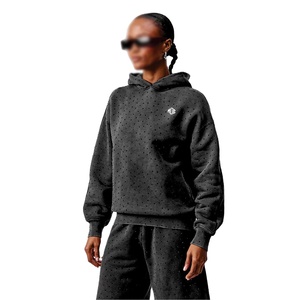 Sudaderas con Pedrería Personalizadas al por Mayor para Mujer, Sudadera con Capucha de Felpa Premium, Logotipo Personalizado, OEM, ODM, Marca Privada, Ropa Urbana Informal, EE. UU. - Product Image 1