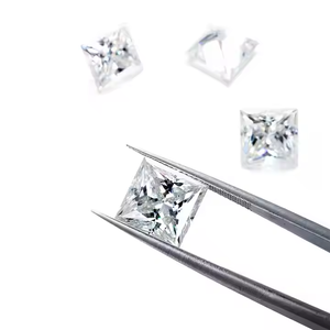 Ruha IGI Certificado CVD Lab Grown Princess Cut VVS1 Claridad E Color Diamante suelto Elegante Anillo de lujo Pendiente Colgante Ético - Product Image 2