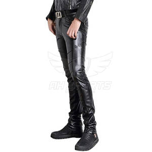Premium Quality Factory Wholesale Price Customized Logo Leather <b>Pants</b> for Men / 2024 Latest Design Men Leather <b>Pant</b> - Product Image 3