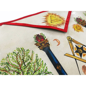 Delantal Masonic Grand Lodge Past Master bordado a mano dorado y plateado con cinturón ajustable juego de aperitivos y respaldo con bolsillo - Product Image 6