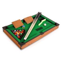 Ensemble de billard miniature personnalisable, table de billard de table avec rails en bois, coussin en coton, queues, billes et triangle - Marque IRIS