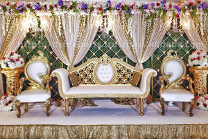 Sofá DE BODA Grand Maharaja, tendencia, superventas, muebles de diseño tradicional, madera de teca, función Walima dorada, sofá, Reino Unido - Product Image 5