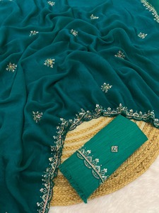 Royal Look diseñador indio étnico gasa Saree último tradicional exclusivo elegante fiesta nupcial con blusa para mujer chica - Product Image 2