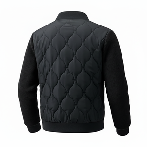 Veste bomber décontractée pour homme, coupe ample, tendance, en polyester et coton, fermeture éclair, col montant, pour l'automne et l'hiver - Product Image 2