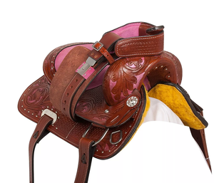 Handmade 100% Premium Quality Western Saddle in English Style Durable Leather for Horse Riding Equestrian <b>Sports</b> <b>Entertainment</b> - Product Image 2