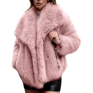 Veste floue personnalisée pour les femmes Veste polaire manches longues Veste surdimensionnée - Product Image 1