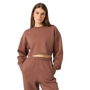 Chándal de Invierno para Mujer al por Mayor, Bordado, con Dobladillo sin Rematar, Manga Larga, Sudadera Corta con Capucha, Logotipo Personalizado, Estilo Urbano, Tallas Grandes - Product Image 1