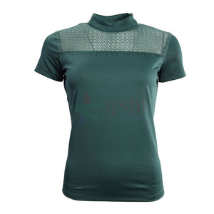 Camisa de equitación ecuestre ajustada de manga corta para mujer personalizada más vendida ropa de caballo duradera de nuevo estilo de gama alta al por mayor - Product Image 1