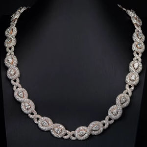 Luxury Iced Out Moissanite <b>Infinity</b> Link Necklace VVS Hip Hop Rhodium Plated Orthodox Gift & Party Chain Jewelry - Product Image 1