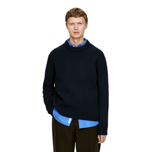 Pull à col rond pour homme, manches longues, en tricot, tissu chaud et doux, laine jacquard, pull décontracté pour homme - Product Image 1