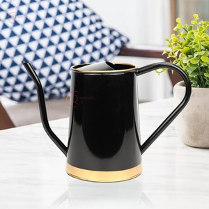 Latas DE AGUA DE Metal antiguas, forma ovalada grande, hecha a mano, última llegada, lata de agua para jardín, suministros de regadera de Color negro y dorado - Product Image 3