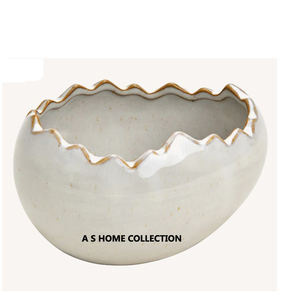 Tazón de vidrio transparente de fruta de estilo americano moderno pulido brillante decorativo de aluminio fundido de lujo - Product Image 4