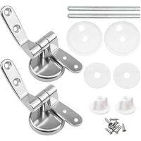 Kit complet universel HM moderne en alliage de zinc argenté et acier inoxydable, charnières de siège de toilette à fermeture lente non électriques avec plaque de couvercle amortisseur