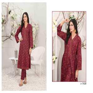 Camisa de lino de producto de Venta caliente impresa digital con pantalón de lino última colección ropa india y pakistaní de Tawakkal - Product Image 6