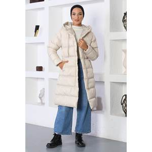 Veste matelassée à capuche avec fermeture éclair, type trench-coat - Product Image 1