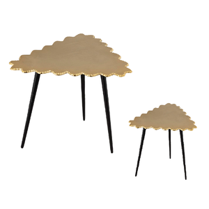 Gold & <b>Black</b> Antique Finished <b>Metal</b> Industrial <b>Side</b> <b>Table</b> Three Lags Base Top Design Coffee <b>Table</b> Outdoor Furniture - Product Image 6