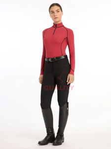 Women Equestrian <b>Base</b> <b>Layer</b> <b>Long</b> <b>Sleeve</b> Breathable Quick Dry Lightweight Breathable <b>Base</b> <b>Layer</b> Horse Riding Shirts OEM - Product Image 6