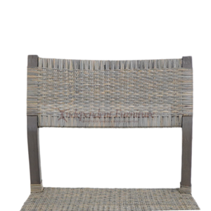 Chaise de salle à manger en rotin gris rustique vintage en gros pour la maison, la salle à manger, l'hôtel, le restaurant, le café, le bistrot, la station balnéaire - Product Image 5