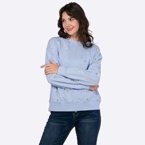 เสื้อสเวตเชิ้ตผู้หญิงทรงโอเวอร์ไซส์ ผลิตจากผ้าผสมคอตตอน 100% ให้ความอบอุ่น พร้อมโลโก้ด้านหน้า ทรงหลวม สวมใส่สบาย เหมาะสำหรับฤดูใบไม้ร่วง/ฤดูหนาว - Product Image 1