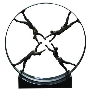 Sculpture de table ronde élégante à motif noir, pièce d'accent minimaliste moderne pour la maison, l'espace de travail et la décoration de bureau, vente en gros en provenance d'Inde - Product Image 1