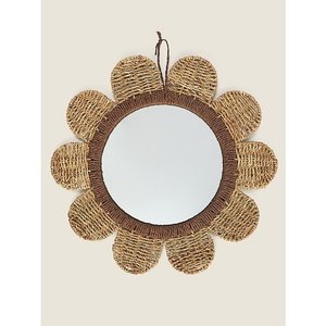 Miroir mural rond fait à la main de style moderne avec cadre en jonc de mer personnalisé créatif pour salle de bain hôtel décoration intérieure avec rotin Art déco - Product Image 5