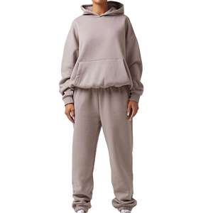 Best Quality <b>Women</b> Casual Tracksuit Solid <b>Pattern</b> Breathable 100% Cotton <b>Fleece</b> Winter Wear Elastic Waist High Design Wholesale - Product Image 4