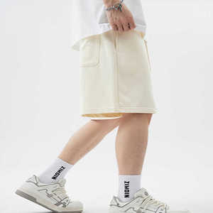 2024 Unisex Cotton Jersey <b>Shorts</b> Comfortable <b>Elastic</b> Waistband Solid Black Mid <b>Waist</b> Gym Utility Oversized Casual Board <b>Shorts</b> - Product Image 1