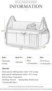 Bolsa de Herramientas Multiusos Syleisure Oxford, Impermeable, con Asa Giratoria y Múltiples Bolsillos, para Mecánicos, Fontaneros y Electricistas - Product Image 5