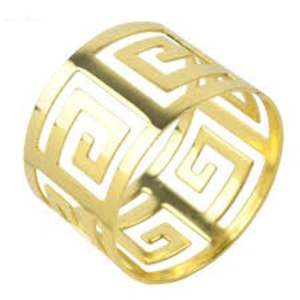 Rond de serviette en métal doré et argenté Design tendance de grande taille Parfait pour la décoration de vaisselle de qualité supérieure Accessoire de salle à manger élégant - Product Image 5