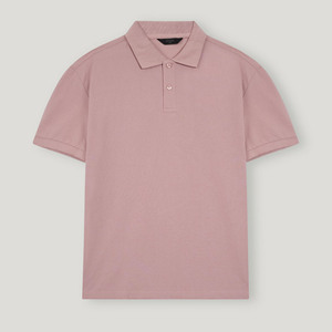 Men's Pink Short Sleeve <b>Polo</b> <b>Shirt</b> Regular Fit Cotton Pique Solid Color Casual Button Closure Knitted Fabric - Product Image 5