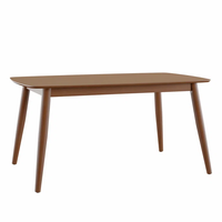 Table à manger nordique en bois massif de caoutchouc, finition noyer foncé, idéale pour cuisine, salle à manger et extérieur – Offre Spéciale