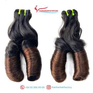 Extensión de cabello humano rizado hinchable vietnamita para hacer pelucas, máquina de trama, color Ombre, gran cantidad en el almacén - Product Image 2