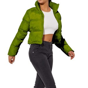 Chaqueta corta acolchada para mujer, abrigo de invierno para exteriores, transpirable con un lindo estilo cálido y dulce para ropa de invierno a la moda - Product Image 1