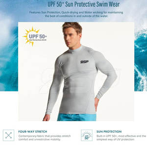 Servicio OEM Calidad Premium Logotipo personalizado Transpirable Color sólido Hombres Rash Guard Poliéster/Spandex Material Uso al aire libre - Product Image 4