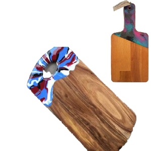 Planche à découper en bois de designer en résine époxy, prix de gros, planche à découper en bois de cuisine à grain, planche à découper en bois personnalisée, bloc à fromage en bois - Product Image 1