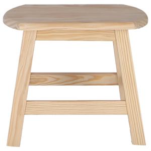 WELL HOME Sgabello Ovale Grande in Legno Grezzo 36x29x30 cm per Uso in Soggiorno - Product Image 4